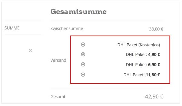 Versandkosten