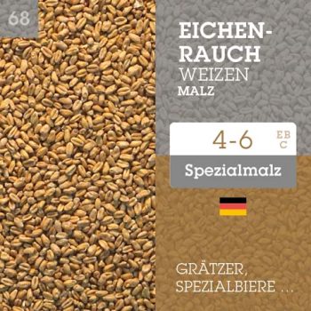 Eicherauch Weizenmalz - Spezialmalz - 4-6 EBC , Grätzer